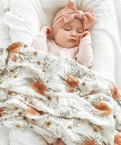 Mini Scout, LLC White Spring Blossom Swaddle Baby & Pets