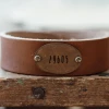 The Traveling Penny Custom Zip/Area Code Leather Cuff Mens