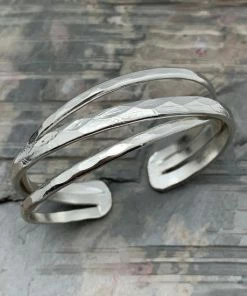 Anju Jewelry Silver Plated Adjustable Cuff Bracelet Clothing, Accessories & Mens