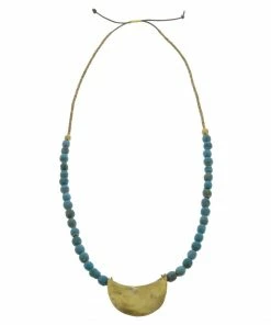 HomArt Earthen Teal Brass Necklace