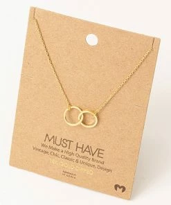 Fame Accessories Clothing, Accessories & Mens Double Ring Link Charm Necklace