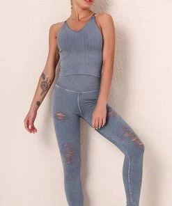 ESLEY Clothing, Accessories & Mens Crossback Sport Bra And High Waist Legging Set