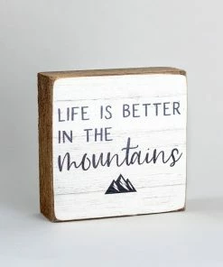 Rustic Marlin Home Goods Life Is Better In The Mountains Block