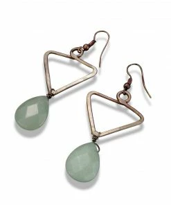 Anju Jewelry Banjara Aventurine Stone Triangle Earrings