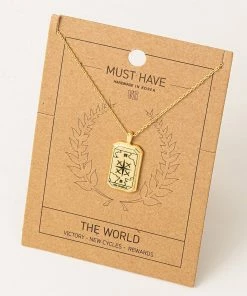 Fame Accessories Clothing, Accessories & Mens The World Tarot Card Pendant Necklace