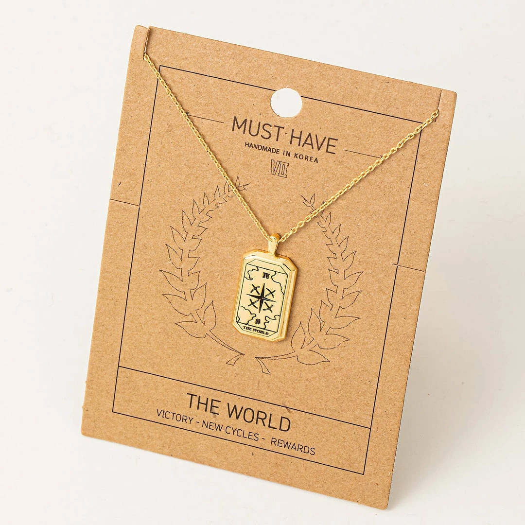 Cheapest 🥰 Fame Accessories Clothing, Accessories & Mens The World Tarot Card Pendant Necklace ✨ 1 Fame Accessories Clothing, Accessories & Mens The World Tarot Card Pendant Necklace