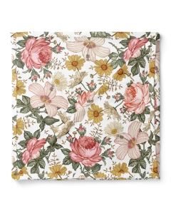Mini Scout, LLC Baby & Pets White Garden Floral Swaddle