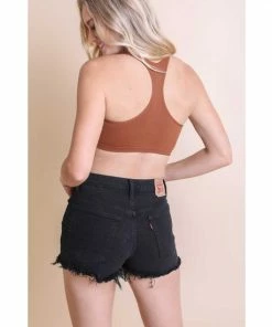 Leto Accessories Black Ribbed Racer Back Balette