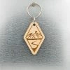 Steamer Lane Design Mountains And River Wood Keychain Clothing, Accessories & Mens