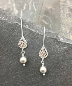 Elizabeth Jewelry Silver Filigree Earring Clothing, Accessories & Mens