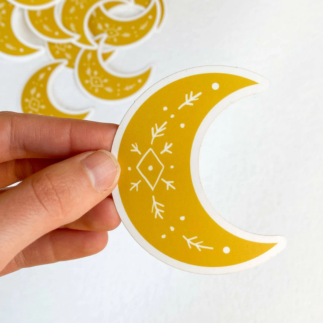 New 😉 Maija Rebecca Hand Drawn Golden Solstice Moon Sticker 🥰 1 Maija Rebecca Hand Drawn Golden Solstice Moon Sticker