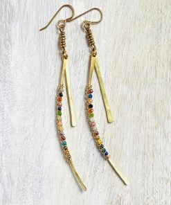 Darby Drake Jewelry & Design Double Bar & Wrapped Stone Earrings