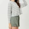 Lush Clothing Cropped Stripe Long Sleeve Top Clothing, Accessories & Mens