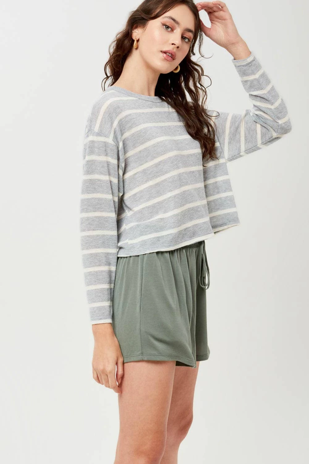 Hot Sale 😀 Lush Clothing Cropped Stripe Long Sleeve Top Clothing, Accessories & Mens ✔️ 1 Lush Clothing Cropped Stripe Long Sleeve Top Clothing, Accessories & Mens