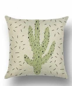 Freeship Wholesale Green Desert Cactus Linen Pillow Case Pillows