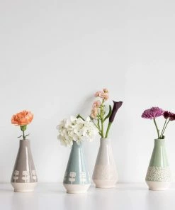 Foreside Home & Garden Dark Gray Floral Bud Vase