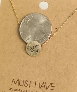 Fame Accessories Clothing, Accessories & Mens Paper Airplane Coin Necklace