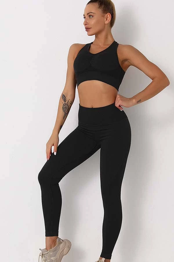 Wholesale 🌟 ESLEY Black Ribbed Two Pieces Set Sport Wear Clothing, Accessories & Mens 😍 1 ESLEY Black Ribbed Two Pieces Set Sport Wear Clothing, Accessories & Mens
