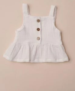 Babe Basics Baby & Pets White Ruffle Baby Tank