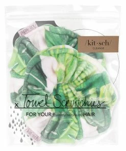 KITSCH Microfiber Towel Scrunchies - Palm Print Bath & Body