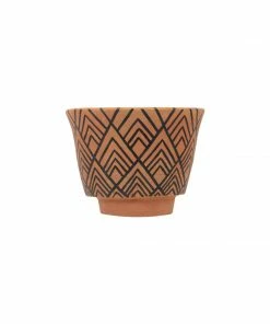Foreside Home & Garden Footed Geo Terracotta Planter Large Vases