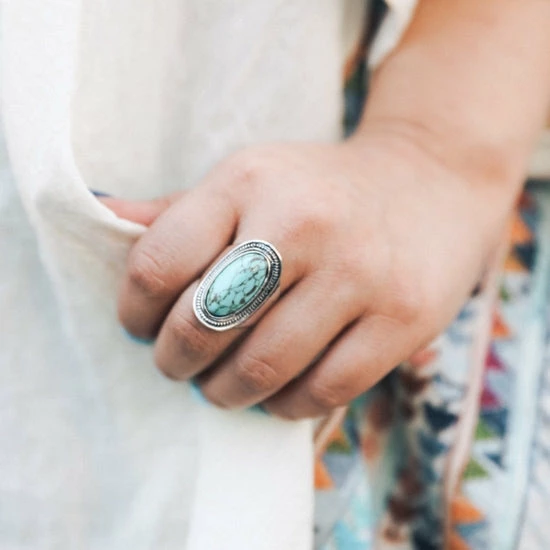 Hot Sale 👏 Leto Accessories Vintage Turquoise Stone Ring 🌟 2 Leto Accessories Vintage Turquoise Stone Ring