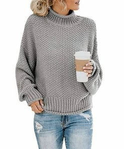 Ironsupersponge Chunky Knitted Turtleneck Grey Sweater Clothing, Accessories & Mens