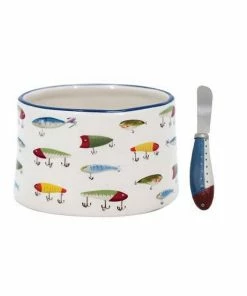 Willow Street Designs By Dei Fishing Lure Dip Bowl & Spreader Set