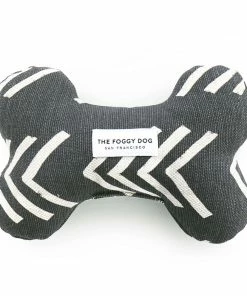 The Foggy Dog Modern Mud Cloth Black Dog Bone Squeaky Toy Baby & Pets