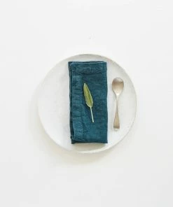 Linen Tales Deep Water Linen Napkins - Set Of 2