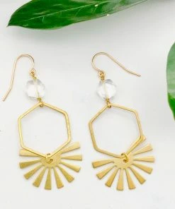 Red Giraffe Designs Clothing, Accessories & Mens Quartz Hexagon Starburst Earrings