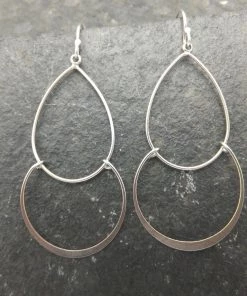 Elizabeth Jewelry Silver Double Hoop Earring