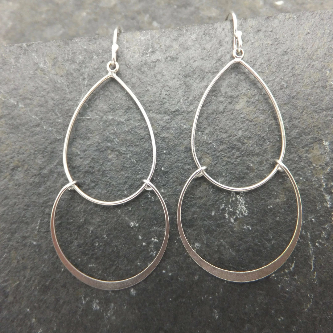 Deals ⌛ Elizabeth Jewelry Silver Double Hoop Earring 😀 1 Elizabeth Jewelry Silver Double Hoop Earring