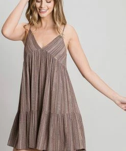 SWEET HABIT V-NECK MINI DRESS