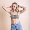 Leto Accessories Olive Boho Eye Lace Applique Bralette Clothing, Accessories & Mens