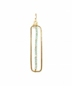 Splendid Iris Clothing, Accessories & Mens Gold & Aqua Rectangle Earrings