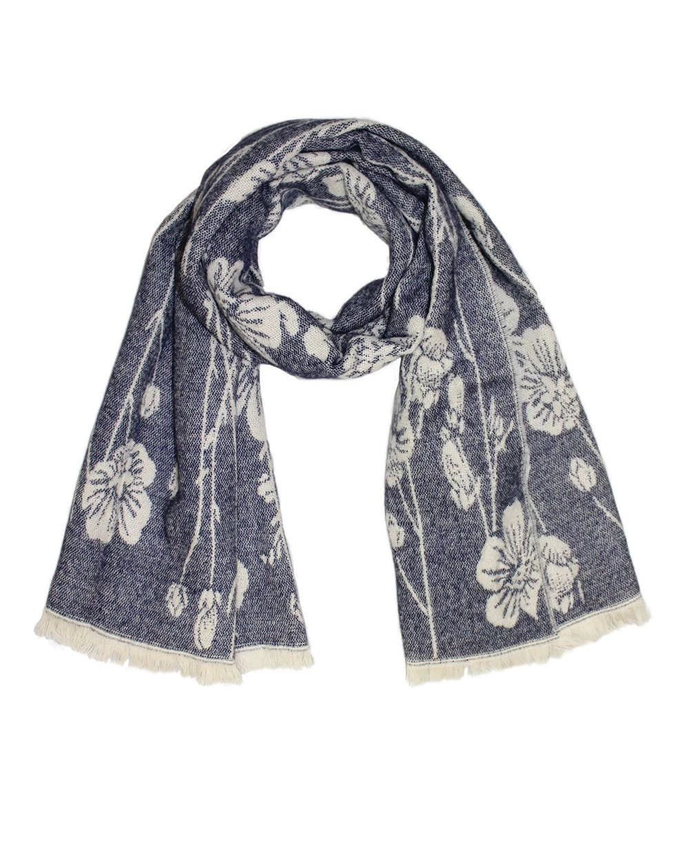 Budget ⌛ Jeanne Simmons Accessories Floral Print Grey And Blue Scarf Clothing, Accessories & Mens 💯 1 Jeanne Simmons Accessories Floral Print Grey And Blue Scarf Clothing, Accessories & Mens
