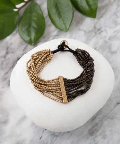 Baizaar Two Toned Brass Bead Bracelet