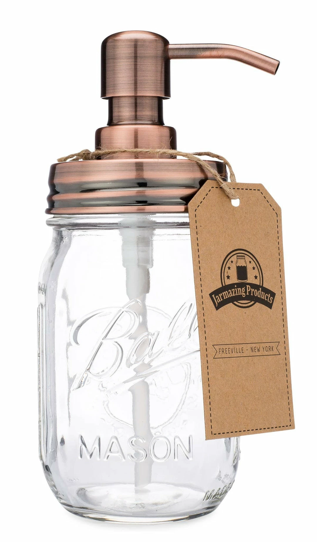 Promo 🤩 Jarmazing Products Classic Farmhouse Mason Jar Soap Dispenser - Copper Kitchen & Bar 🔔 1 Jarmazing Products Classic Farmhouse Mason Jar Soap Dispenser - Copper Kitchen & Bar