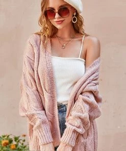 ESLEY Temperament Blush Cardigan Sweater Clothing, Accessories & Mens