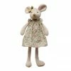 Creative Co-op Plush Mouse W/ Floral Dress