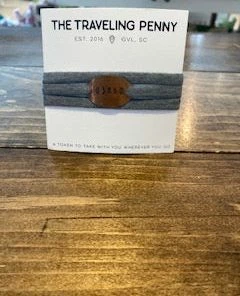 The Traveling Penny 03860 Grey Area Code Cloth Wrap Bracelet