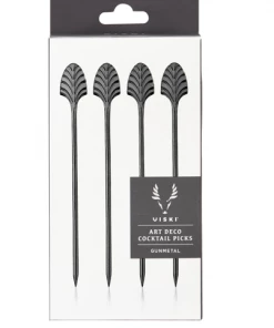 Viski Gunmetal Deco Cocktail Picks