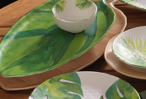 Promo 🎉 Merritt International Tropical Leaf Serving Tray Kitchen & Bar 🎉 2 Merritt International Tropical Leaf Serving Tray Kitchen & Bar