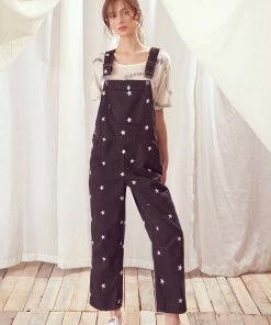 STORIA Embroidered Star Overall Pants