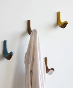 Foreside Home & Garden Home Goods Bird On A Wall Hook Green