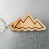 Steamer Lane Design Mountains And Waves Wood Keychain