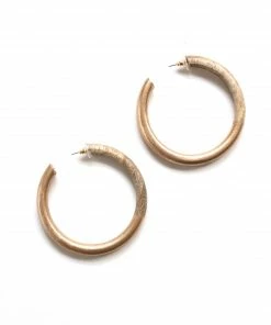 Panache Accessories Gold Painted Wood Hoop Earrings