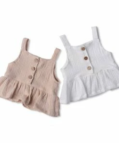Babe Basics Baby & Pets Beige Ruffle Baby Tank