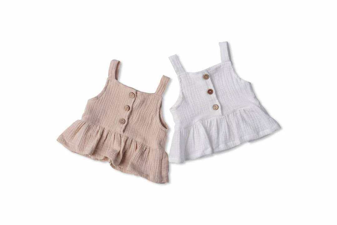 Wholesale ๐ Babe Basics Baby & Pets White Ruffle Baby Tank ๐งจ 2 Babe Basics Baby & Pets White Ruffle Baby Tank